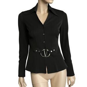 Vertigo Paris Vintage 80s Jacket Blazer Size S Made in France Stretchy Fabric